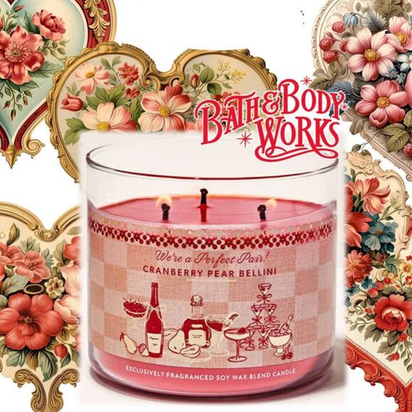 Bath & Body Works Cranberry Pear Bellini 3-Wick NIB - Picture 1 of 1
